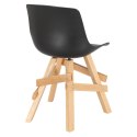 Intesi Krzesło Rail nowoczesne i wygodne czarne tworzywo / nogi lite drewno dębowe do restauracji jadalni recepcji