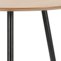 Simplet Stół okrągły Sottile fi80cm płyta laminowana kolor naturalny nogi metalowe czarny do domu i do lokalu