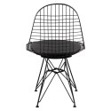 D2.DESIGN Krzesło Net czarne /czarna poj. poduszka