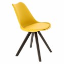 Intesi Krzesło Norden Star Square black PP żółte tworzywo poduszka ekoskóra nogi lite drewno bukowe czarne