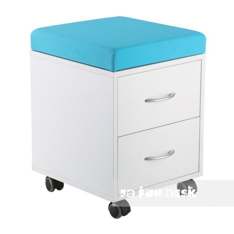 Fun Desk szafka kontener podnóżek SS15W Blue dla dziecka Biały / Niebiecki