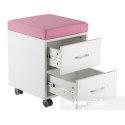 Fun Desk szafka kontener podnóżek pufa SS15W Pink dla dziecka Róż Biały