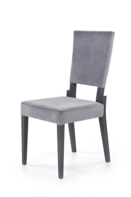 Halmar SORBUS krzesło, tapicerka - popielaty, nogi - grafitowe, materiał: drewno lite bukowe / tkanina