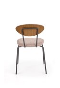 Halmar K361 krzesło, tapicerka - ciemny beżowy / orzech, nogi - czarny