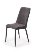 Halmar K368 krzesło popielate / czarne tkanina+ekoskóra/metal