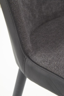 Halmar K368 krzesło popielate / czarne tkanina+ekoskóra/metal