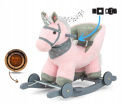 Milly Mally Koń Konik na biegunach lub kółkach Polly Pink Różowy interaktywne uszka regulowane pasy kantar 12 m+