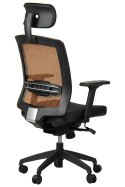 Fotel obrotowy GN-301 POMARAŃCZOWY - krzesło biurowe do biurka - TILT, ZAGŁÓWEK