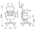 Fotel obrotowy HG-0001H SZARY - krzesło biurowe do biurka - TILT, ZAGŁÓWEK
