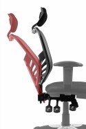 Fotel obrotowy HG-0001H SZARY - krzesło biurowe do biurka - TILT, ZAGŁÓWEK