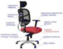 Fotel obrotowy HN-5018 BORDO - krzesło biurowe do biurka - TILT, ZAGŁÓWEK