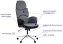 Fotel obrotowy szary BEDFORD tk. 206/54/B - krzesło biurowe do biurka - TILT