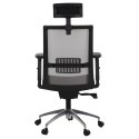 Fotel obrotowy RIVERTON M/H/AL - różne kolory - czarny-szary - krzesło biurowe do biurka - TILT, ZAGŁÓWEK