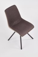 Halmar K394 krzesło brązowe/beżowe tkanina,ekoskóra /stelaż czarny