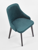 Halmar TOLEDO 3 krzesło czarny / tap. velvet pikowany Karo 4 - MONOLITH 37 (ciemny zielony)