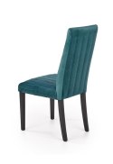 Halmar DIEGO 2 krzesło do jadalni czarny / tap. velvet pikowany Pasy - MONOLITH 37 (ciemny zielony)