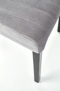 Halmar DIEGO 2 krzesło do jadalni czarny / tap. velvet pikowany Pasy - MONOLITH 85 (jasny popiel)
