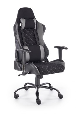 Halmar DRAKE fotel obrotowy gabinetowy czarny / popielaty TILT gamingowy krzesło do biurka Gamingowe