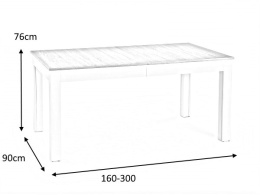 Halmar SEWERYN 160/300 cm stół kolor biały (160-300x90x76 cm)