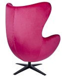 King Home Fotel EGG SZEROKI VELVET BLACK fuksja.33 - welur, podstawa czarna