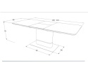 STÓŁ PALLAS ROZKŁADANY CERAMIC SIGNAL MDF + CERAMIKA SZARY EFEKT MARMURU / STELAŻ MDF + STAL SZCZOTKOWANA CZARNY MAT 160(210)x90