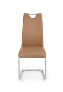 Halmar K371 krzesło na płozach Brązowe ekoskóra/metal