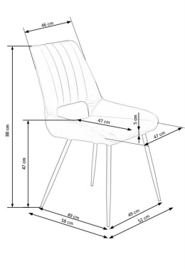 Halmar K404 krzesło Ciemno Zielone / Czarne tkanina velvet + metal