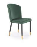 Halmar K446 krzesło do jadalni ciemny zielony,materiał: tkanina velvet / stal malowana proszkowo