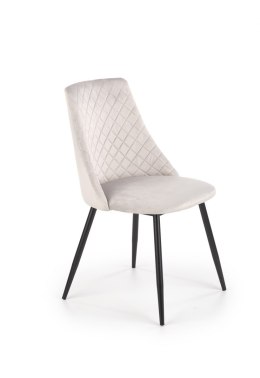 Halmar K405 krzesło jasno popielate/czarne tkanina velvet, nogi metal