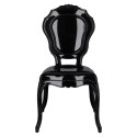 Intesi Krzesło Queen nowoczesne i wygodne czarne połysk tworzywo do jadalni restauracji recepcji