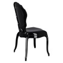 Intesi Krzesło Queen nowoczesne i wygodne czarne połysk tworzywo do jadalni restauracji recepcji