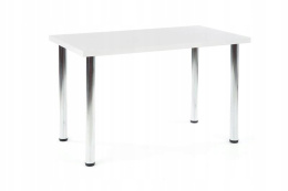HALMAR stół MODEX 120x68 kolor blat płyta meblowa okleinowana - biały mat, nogi - stal chromowana