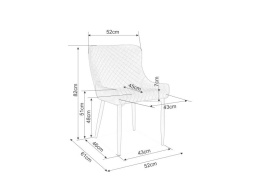 SIGNAL KRZESŁO COLIN BEŻ TAP.61 Tkanina/Metal