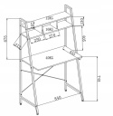 Halmar biurko NARVIK B2 stal malowana czarny / dąb sonoma MDF fornir, 84x46 półki