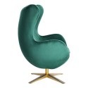 D2.DESIGN Fotel relaksacyjny Jajo Velvet Gold zielony ciemny - bujany fotel wypoczynkowy, kołyska, obrotowy - złota noga