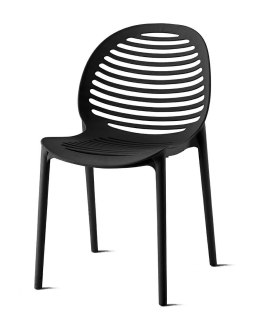 King Home Krzesło SUNNY czarne - polipropylen krzesło do jadalni, konferencyjne z możliwością sztaplowania