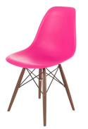 D2.DESIGN Krzesło P016W tworzywo PP dark pink/dark, różowe ciemne drewno