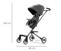Qplay Qplay Easy Wózek Dziecięcy 3w1 Grey - wygodna, nowoczesna szara spacerówka - lekki aluminiowy stelaż, obracane siedzisko