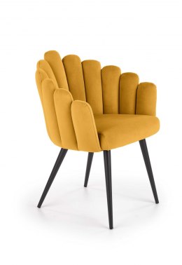 Halmar K410 krzesło do jadalni musztardowy velvet, metal