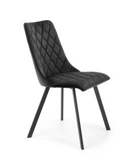 Halmar K450 krzesło do jadalni czarny tkanina velvet / stal malowana