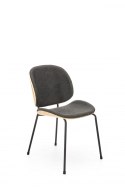 Halmar K467 krzesło do jadalni dąb naturalny / tap: ciemny popiel,materiał: tkanina / sklejka gięta / stal malowana proszkowo
