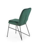 Halmar K454 krzesło ciemny zielony tkanina velvet / stal czarny