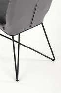 Halmar K454 krzesło popielaty tkanina velvet / stal czarny