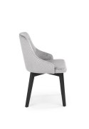 Halmar TOLEDO 3 krzesło czarny / tap. velvet pikowany Karo 4 - MONOLITH 85 (jasny popiel)