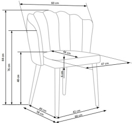 Halmar K386 krzesło popielaty materiał: tkanina / stal malowana proszkowo