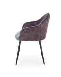 Halmar K440 krzesło do jadalni ciemny popiel/niebieski tkanina velvet / stal malowana