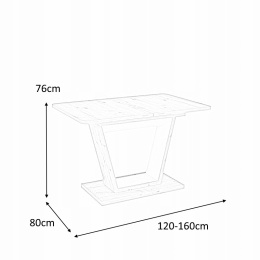 SIGNAL STÓŁ ROZKŁADANY NIGEL DĄB ARTISAN / BIAŁY MAT 120(160)X80 PŁYTA LAMINOWANA