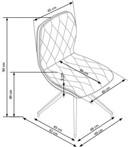 Halmar K237 krzesło beżowe/czarne ekoskóra+metal