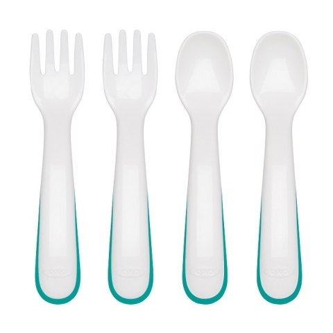 OXO OXO Sztućce Plastikowe 12m+ Teal 4 szt