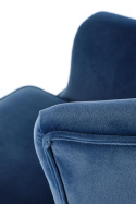 Halmar TITAN fotel wypoczynkowy granatowy tkanina velvet / drewno lite